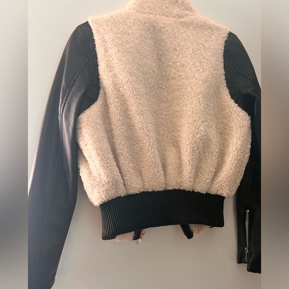 Blank NYC Girls Kids Faux Leather Shearling Jacket Size M - Picture 4 of 11